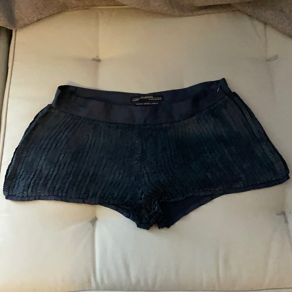 All Saints leather sequin shorts